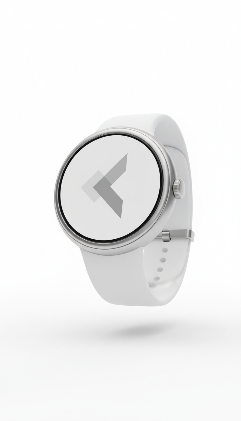 Minimalist Silver and White Smartwatch