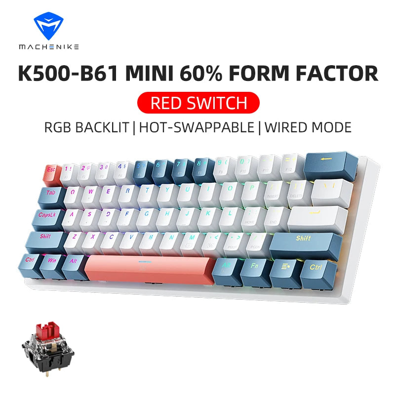 Machenike K500-B61 60% Mechanical Gaming Keyboard | Hot-Swap | RGB | Wired