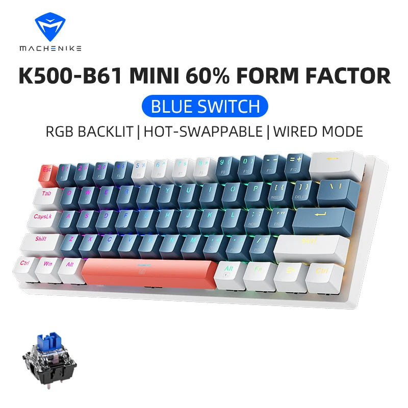 Machenike K500-B61 60% Mechanical Gaming Keyboard | Hot-Swap | RGB | Wired