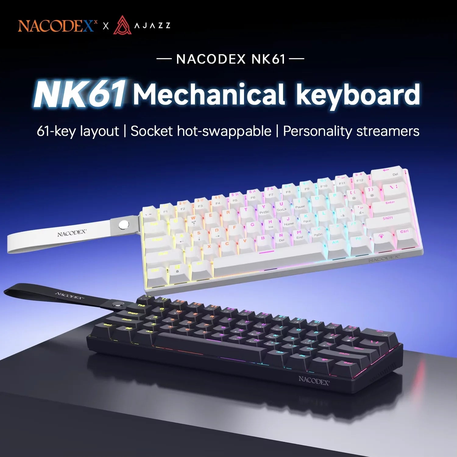AJAZZ NK61 60% Mechanical Gaming Keyboard | Red Switch | Hot-Swap | RGB | Wired