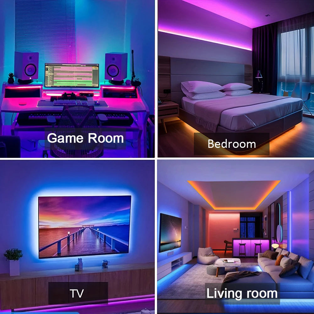 RGB LED Strip Lights 5m–30m | APP Control | Room & Gaming Setup Décor