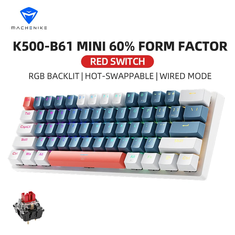Machenike K500-B61 60% Mechanical Gaming Keyboard | Hot-Swap | RGB | Wired