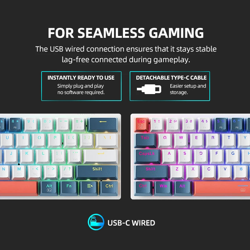 Machenike K500-B61 60% Mechanical Gaming Keyboard | Hot-Swap | RGB | Wired
