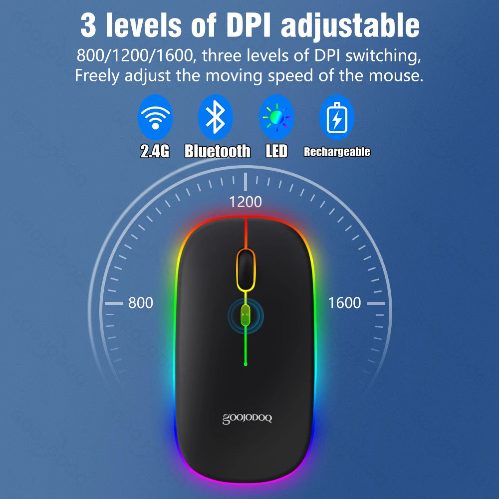 10" Wireless Bluetooth Mini Keyboard | RGB Backlit | Rechargeable | Multi-Device | USB-C