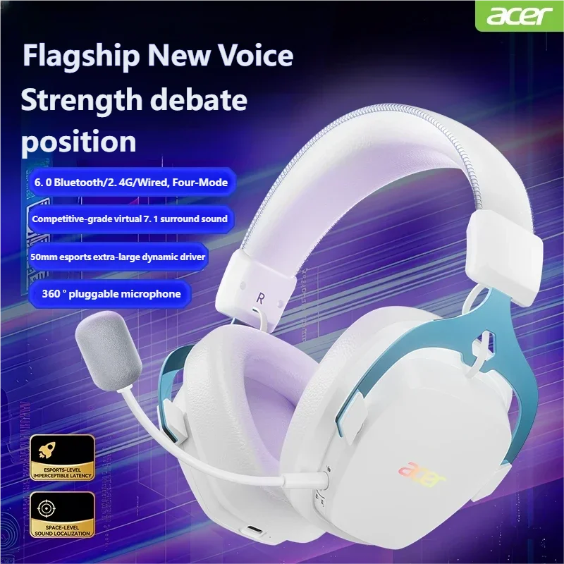 Acer OHR614 Wireless Gaming Headset – 7.1 Surround Sound | PS5, PS4, PC, Switch