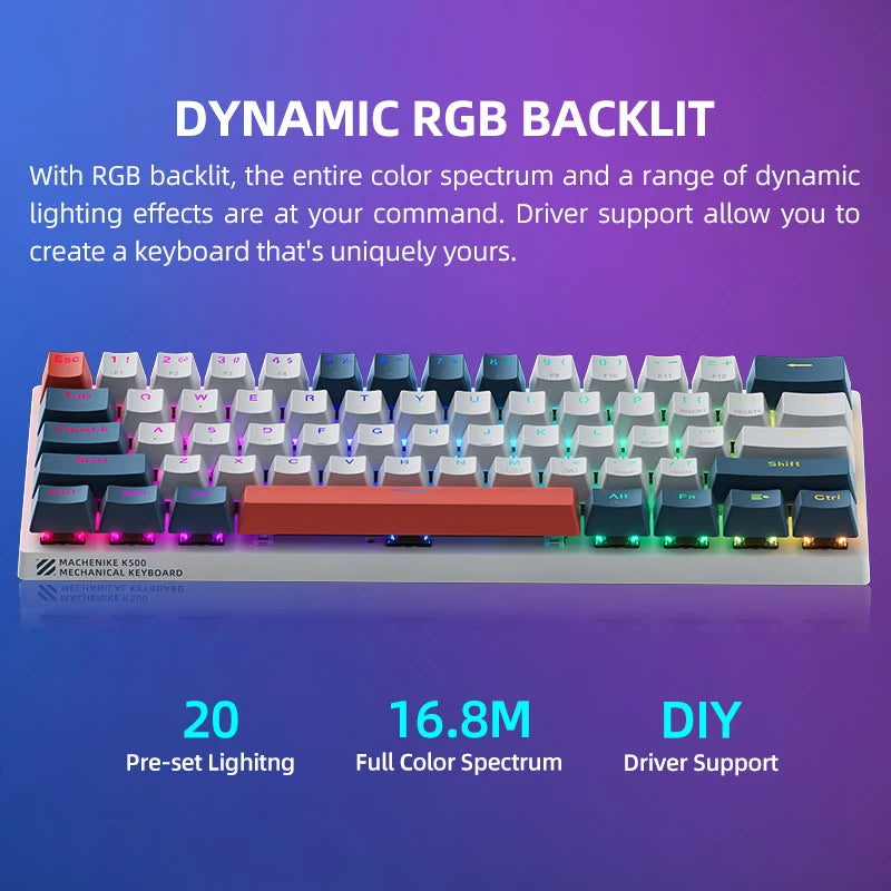 Machenike K500-B61 60% Mechanical Gaming Keyboard | Hot-Swap | RGB | Wired
