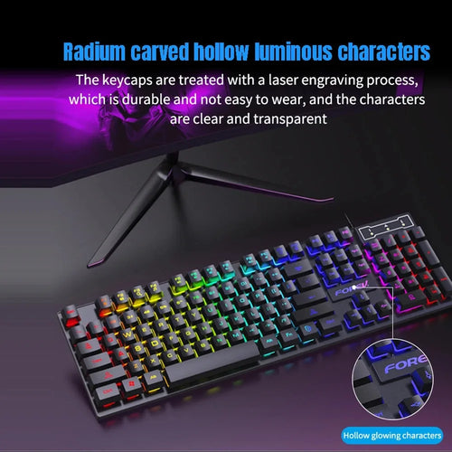 104-Key RGB Gaming Keyboard | Mechanical Feel | USB Wired | Windows & Laptop Compatible